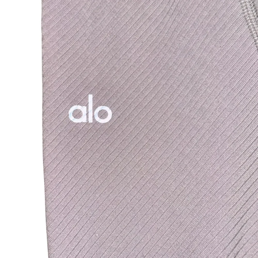 Alo Yoga High-Waist 7/8 No Limit Legging Women's Size M Lavender Dusk Ribbed